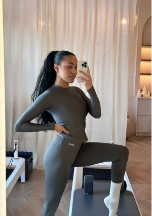 Nomad - Sportowy top z długim rękawem Dark Stone