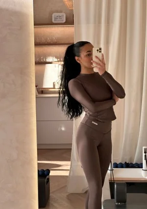 Nomad - Sportowy top z długim rękawem Dark Chocolate