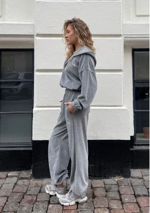 Lush - Melange grey velvet sweatpants