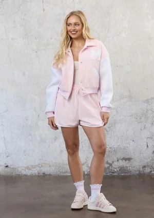 Preppy - Kurtka bejsbolówka z kołnierzykiem Pastel Pink