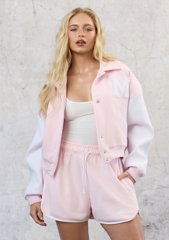 Preppy - Kurtka bejsbolówka z kołnierzykiem Pastel Pink