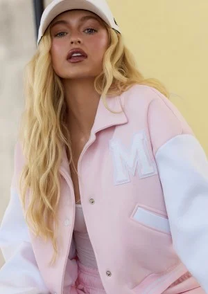 Preppy - Kurtka bejsbolówka z kołnierzykiem Pastel Pink