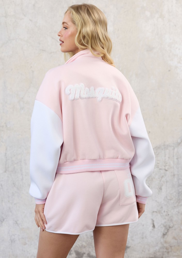 Preppy - Szorty dresowe z lamówką Pastel Pink