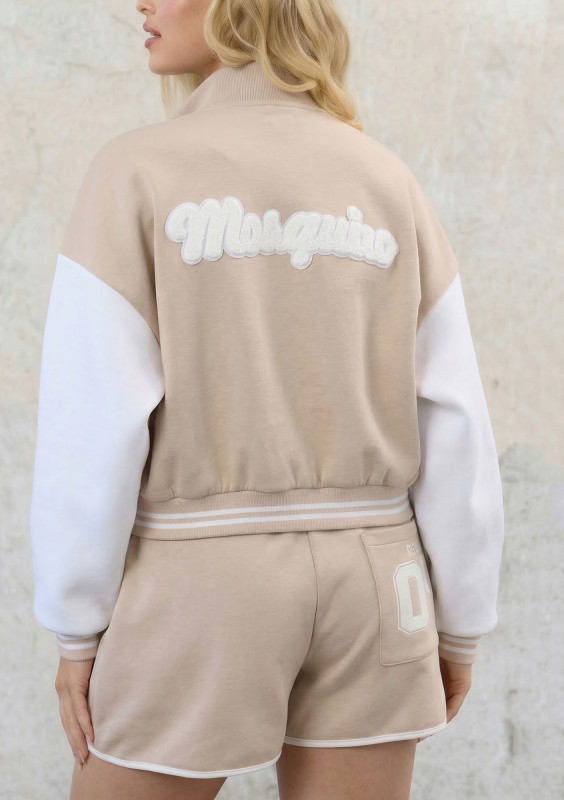 Preppy - Sand beige baseball jacket