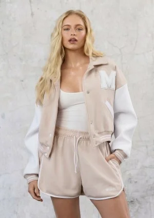 Preppy - Szorty dresowe z lamówką Sand Beige