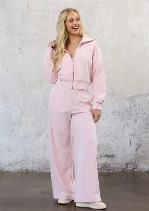 Cano - Wide pastel pink frotte sweatpants