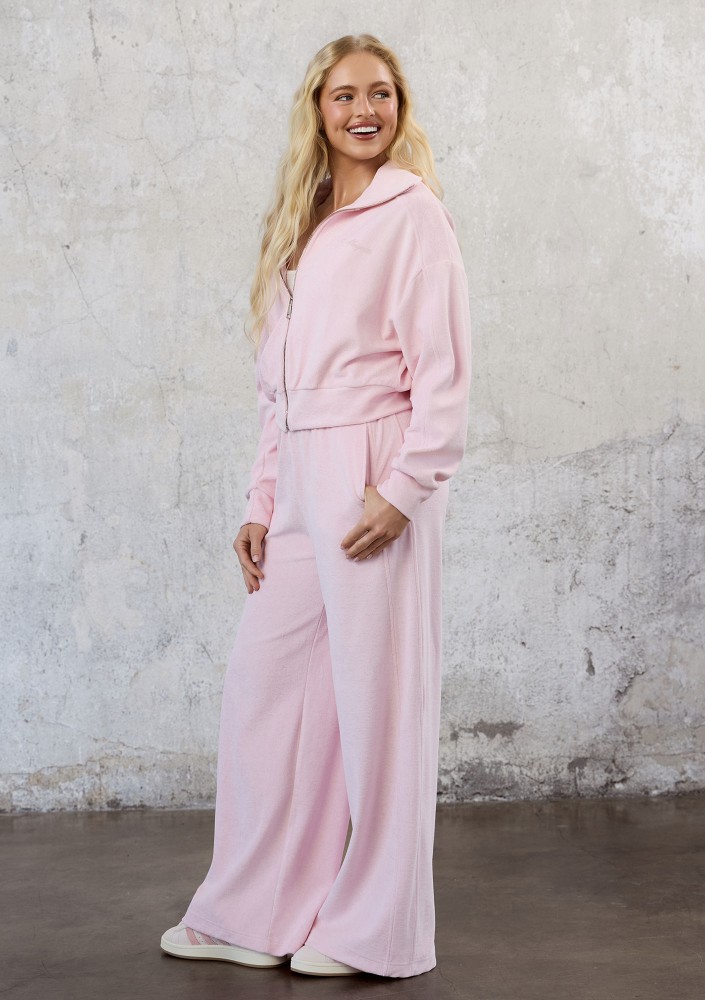 Cano - Spodnie frotte wide leg Pastel Pink