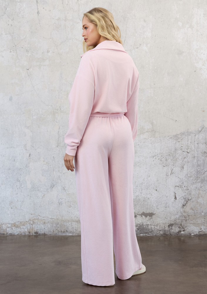 Cano - Bluza frotte na zamek Pastel Pink