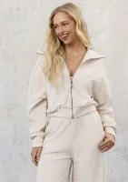 Cano - Bluza frotte na zamek Coconut