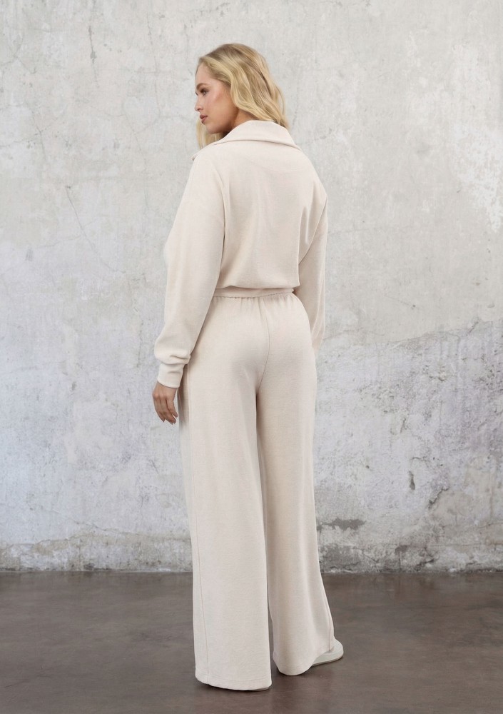 Cano - Spodnie frotte wide leg Coconut