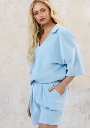 Nami - Baby blue velvet shorts