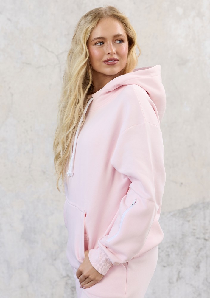 Travel - Bluza kangurka sleep mode Pastel Pink