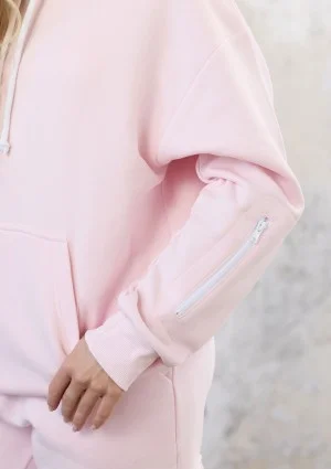 Travel - Bluza kangurka sleep mode Pastel Pink
