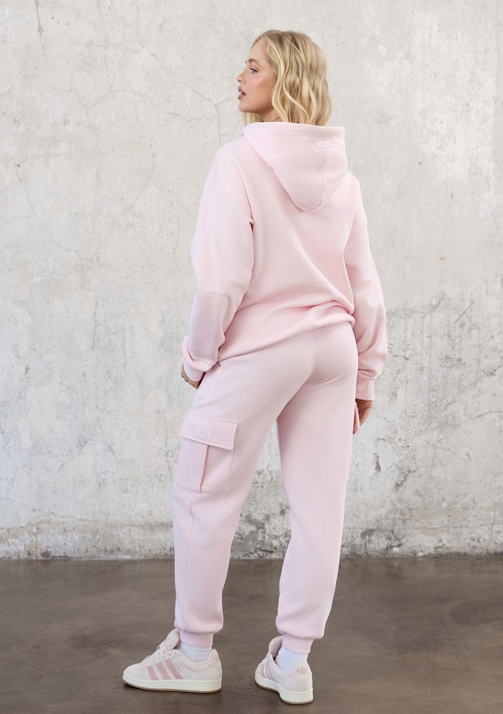 Travel - Pastel pink sleep mode kangaroo sweatshirt