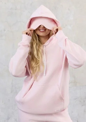 Travel - Pastel pink sleep mode kangaroo sweatshirt