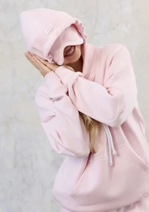 Travel - Pastel pink sleep mode kangaroo sweatshirt