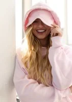 Travel - Pastel pink sleep mode kangaroo sweatshirt