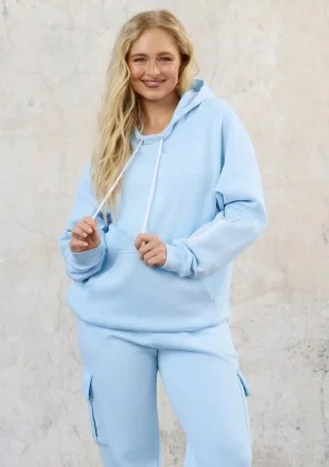 Travel - Baby blue sleep mode kangaroo sweatshirt