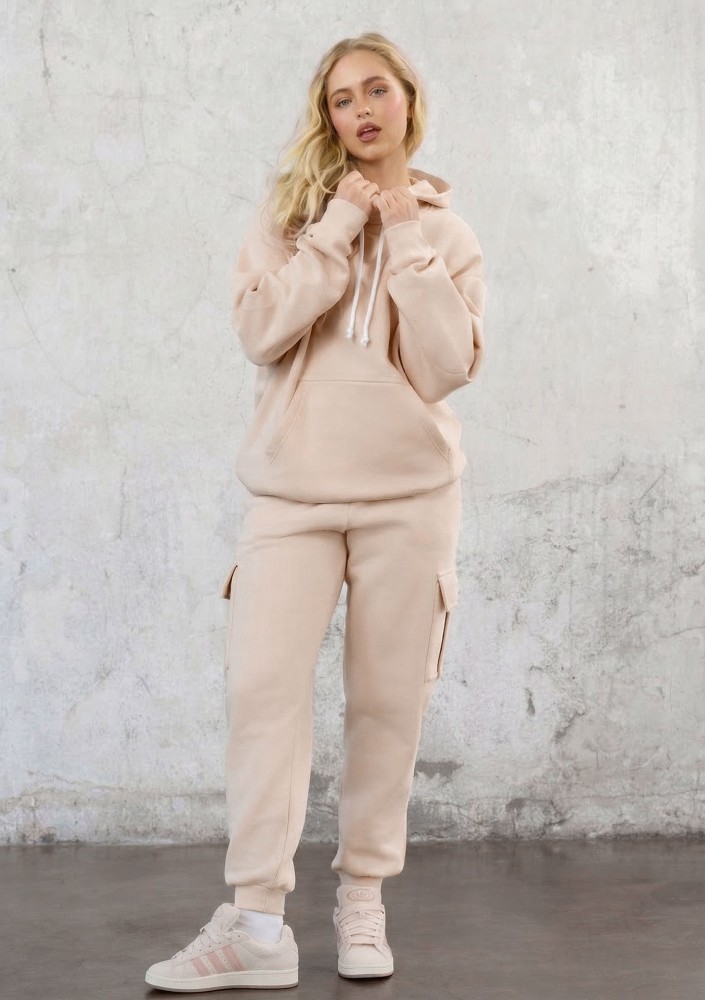 Travel - Spodnie dresowe cargo Sand Beige