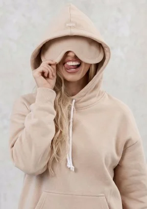 Travel - Sand beige sleep mode kangaroo sweatshirt