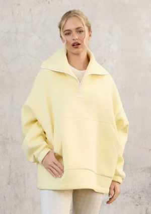 Yale Zip - Yellow oversized jumper with a pocket