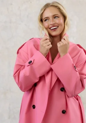 Arlo - Pink oversized cotton trench