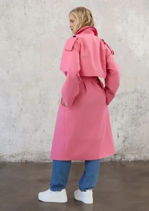 Arlo - Pink oversized cotton trench