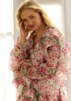 Camelia - Romantic frilled shirt Rose Garden