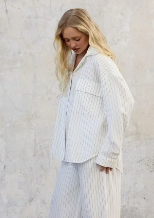 Sole - Ecru striped rayon shirt