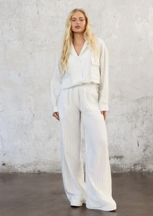 Sole - Ecru striped rayon shirt