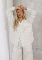 Sole - Ecru striped rayon shirt