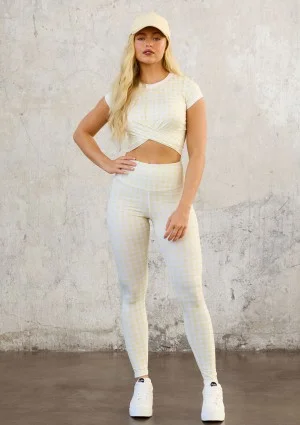 Alpha Short - Sunny yellow Vichy checkered top