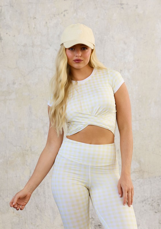 Alpha Short - Sunny yellow Vichy checkered top