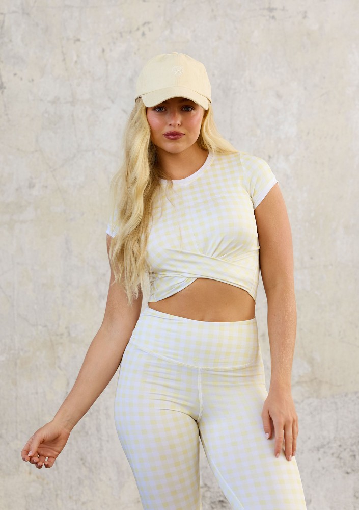 Alpha Short - Sunny yellow Vichy checkered top