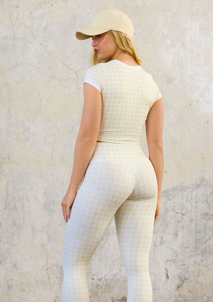 Alpha Short - Top w kratkę Vichy Sunny Yellow