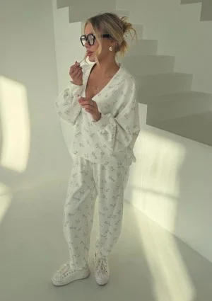 Ollie - Blue flowers printed rayon sweatshirt