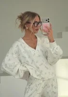 Ollie - Bluza z dzianiny soft Blue Flowers