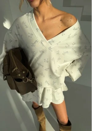 Ollie - Bluza z dzianiny soft Blue Flowers