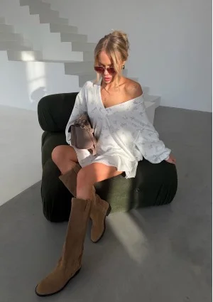 Olly - Blue Flowers printed mini skirt