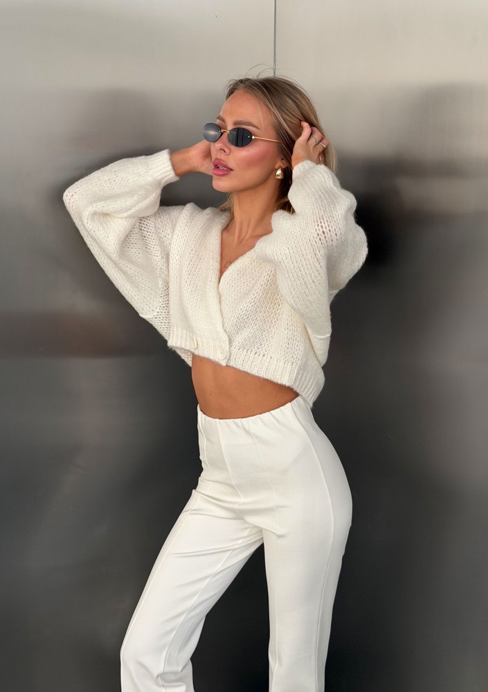 Aven - Short ecru cardigan