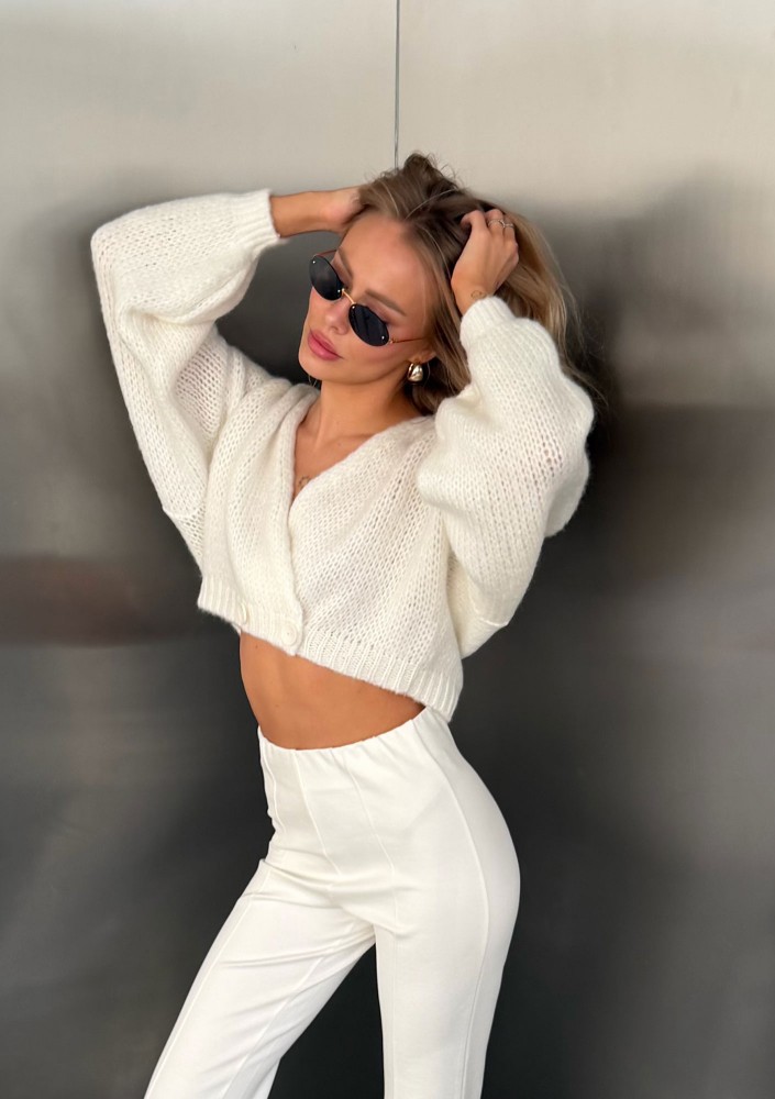 Aven - Short ecru cardigan