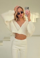 Aven - Short ecru cardigan