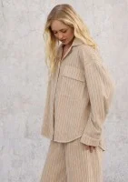 Sole - Beige striped rayon shirt