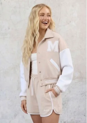 Preppy - Kurtka bejsbolówka z kołnierzykiem Sand Beige