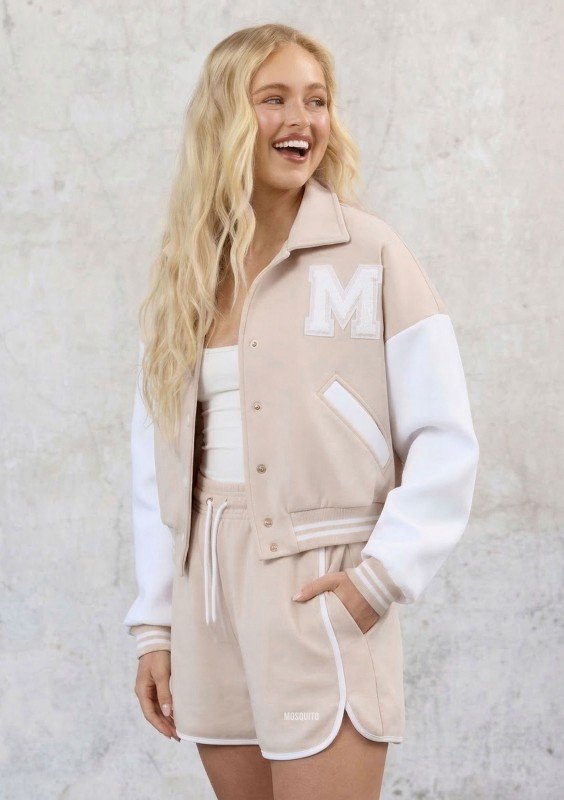 Preppy - Kurtka bejsbolówka z kołnierzykiem Sand Beige