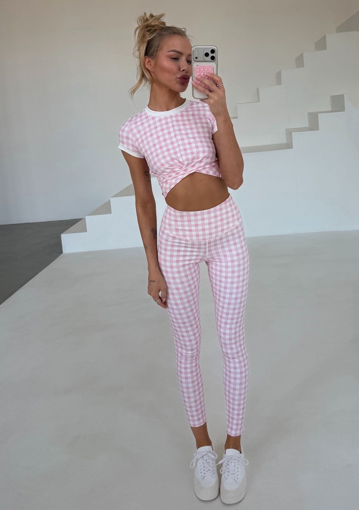 Alpha Short - Top w kratkę Vichy Pastel Pink