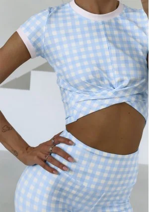 Alpha Short - Top w kratkę Vichy Baby Blue