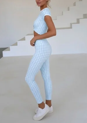 Alpha Short - Top w kratkę Vichy Baby Blue