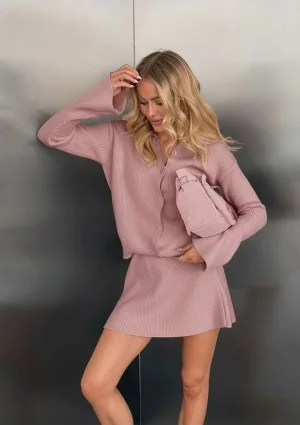 Livia - Powder pink slim fit cardigan