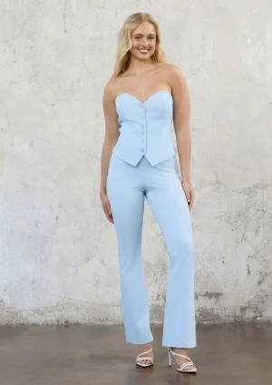 Savi - Spodnie damskie bootcut Błękitne